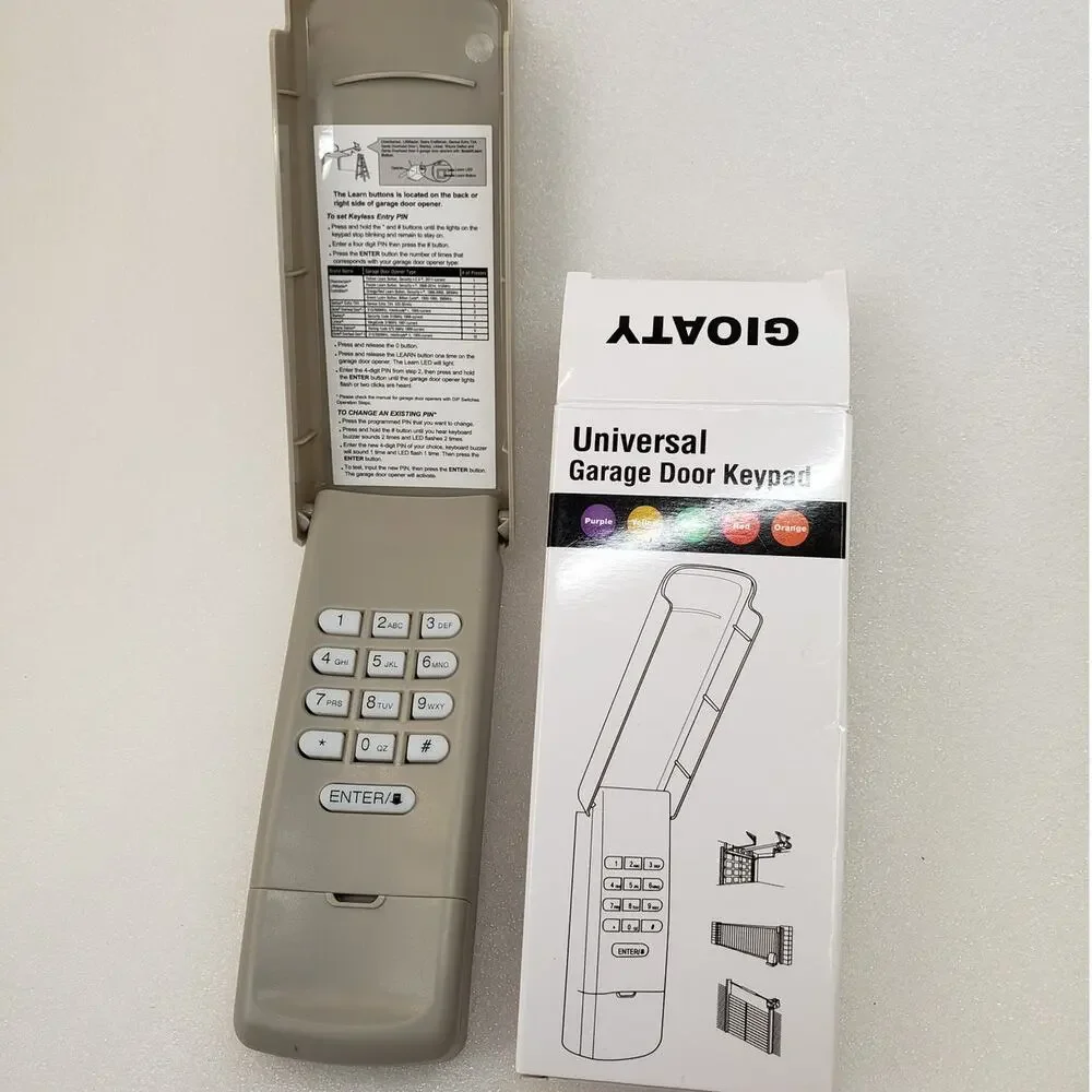 GIOATY Universal Wireless Garage Door Keypad (Keyless Entry System)